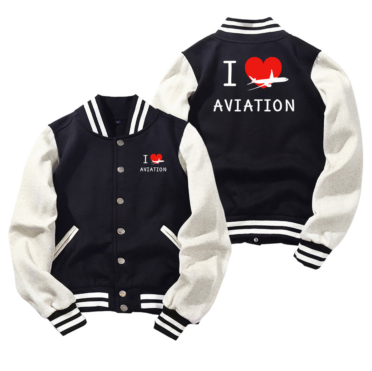 I Love Aviation Designed Baseball Style Jackets
