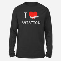 Thumbnail for I Love Aviation Designed Long-Sleeve T-Shirts