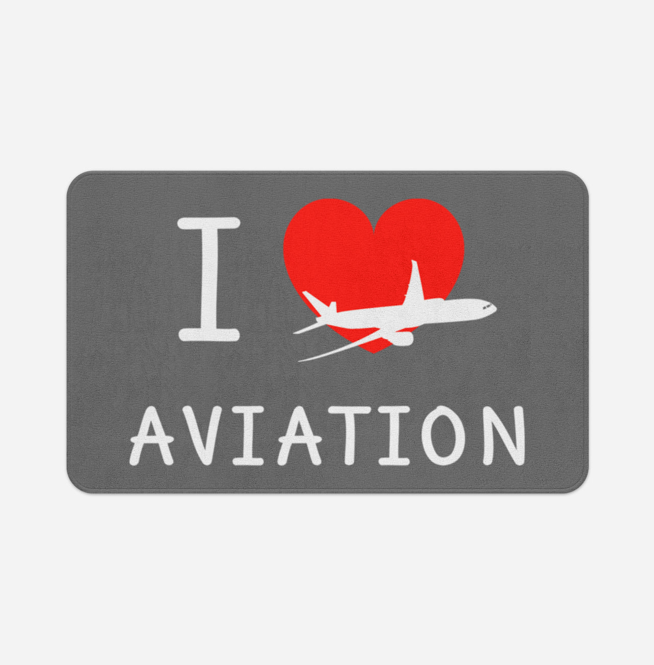 I Love Aviation Designed Bath Mats