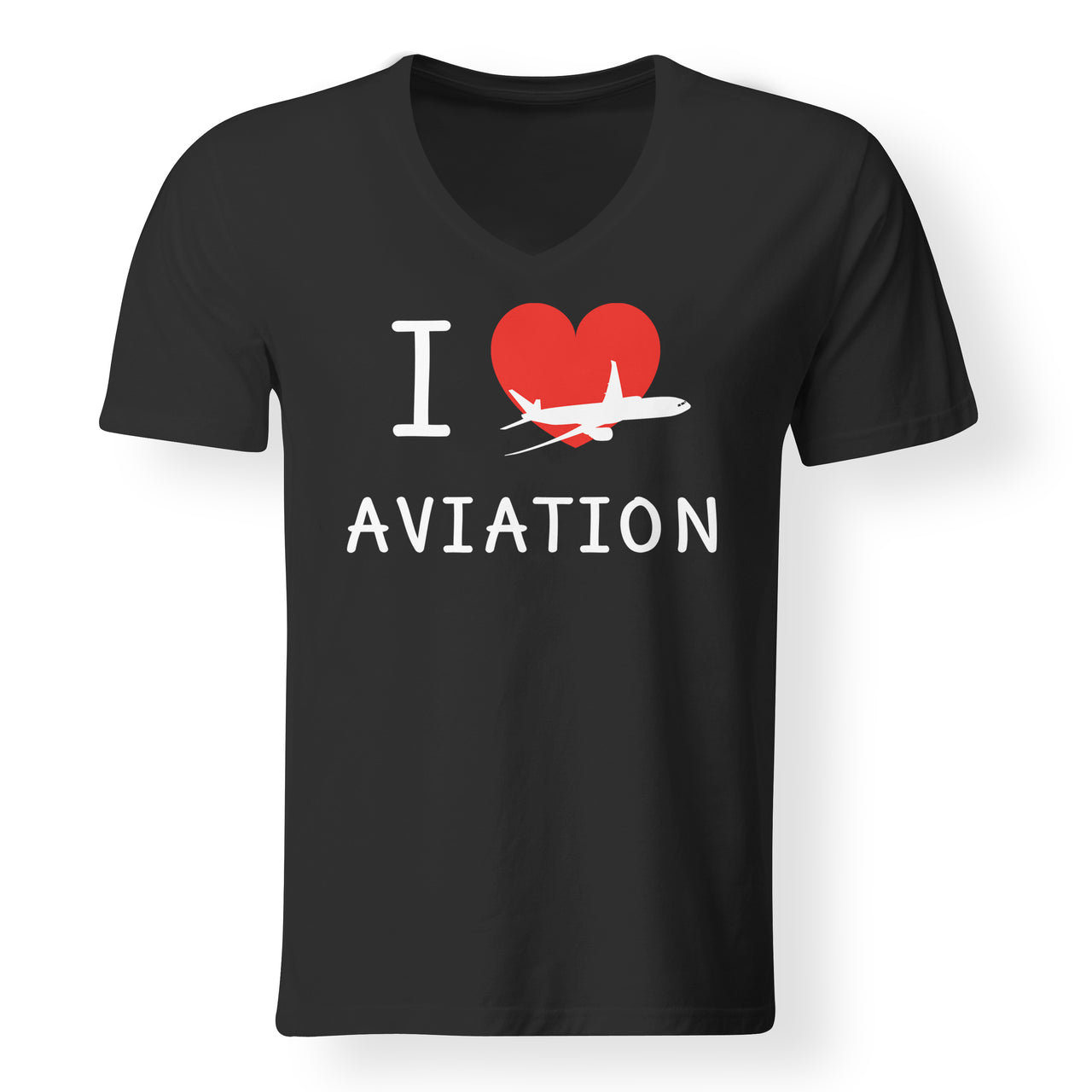 I Love Aviation Designed V-Neck T-Shirts