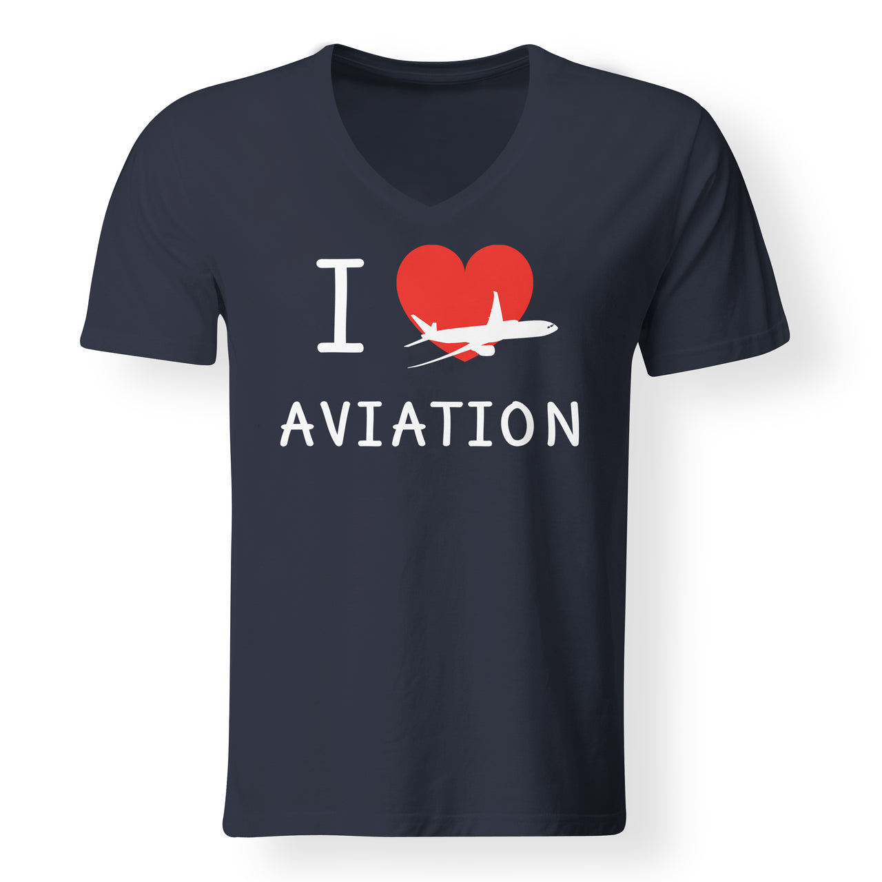 I Love Aviation Designed V-Neck T-Shirts