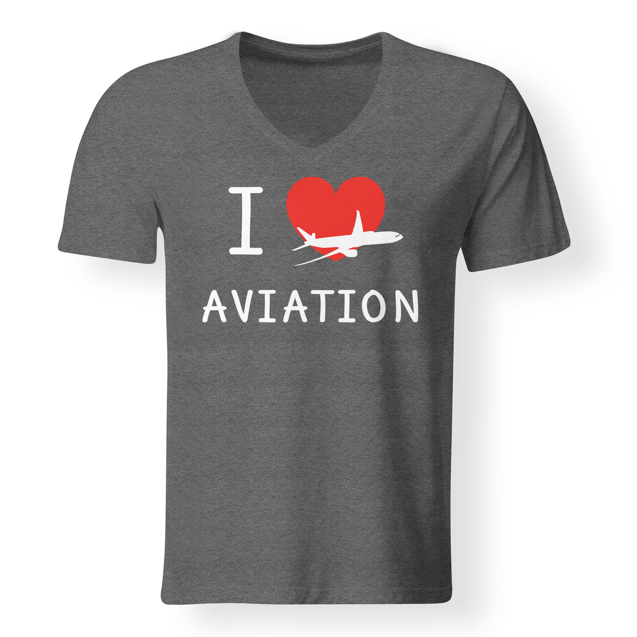 I Love Aviation Designed V-Neck T-Shirts