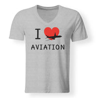Thumbnail for I Love Aviation Designed V-Neck T-Shirts
