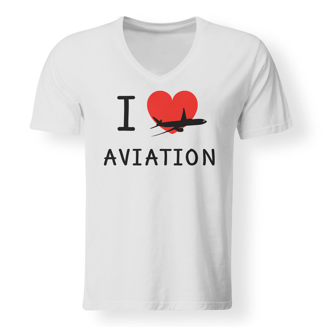I Love Aviation Designed V-Neck T-Shirts