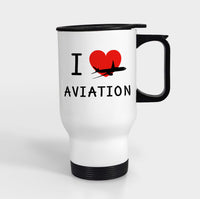 Thumbnail for I Love Aviation Designed Travel Mugs (With Holder)