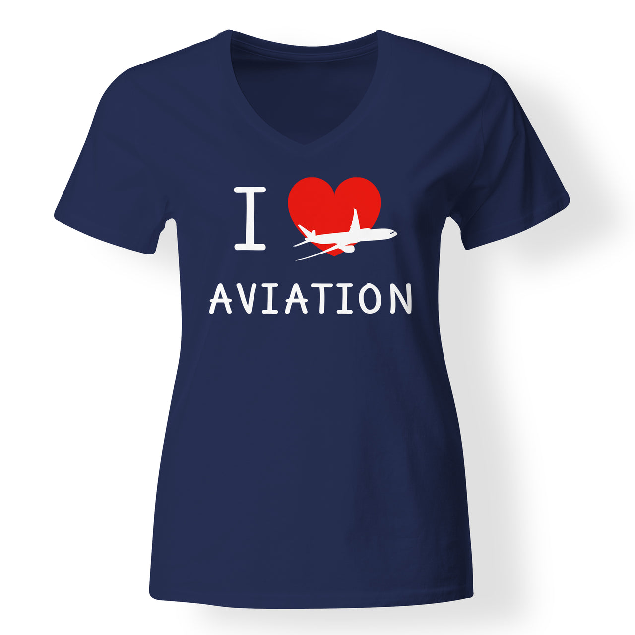 I Love Aviation Designed V-Neck T-Shirts