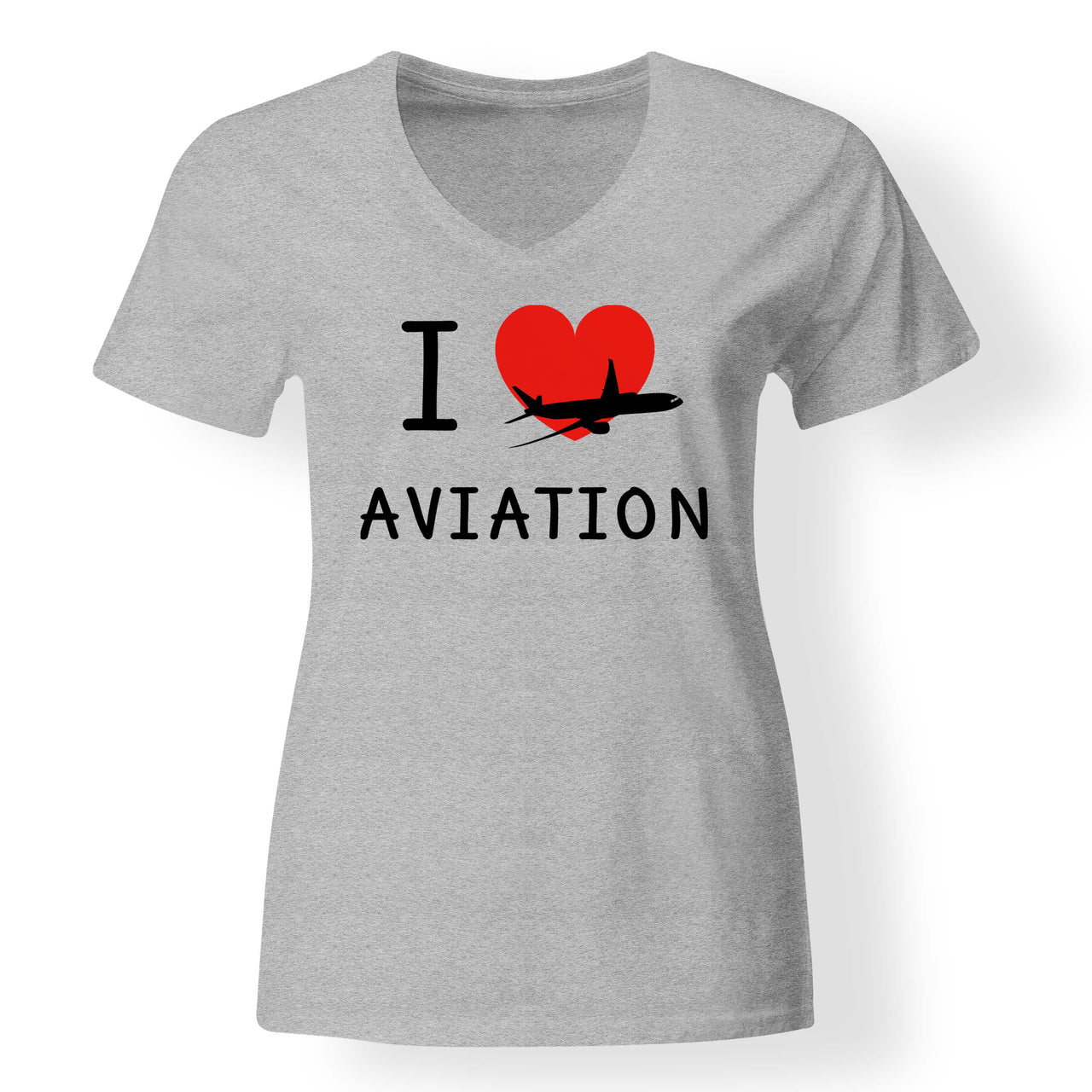 I Love Aviation Designed V-Neck T-Shirts