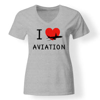 Thumbnail for I Love Aviation Designed V-Neck T-Shirts