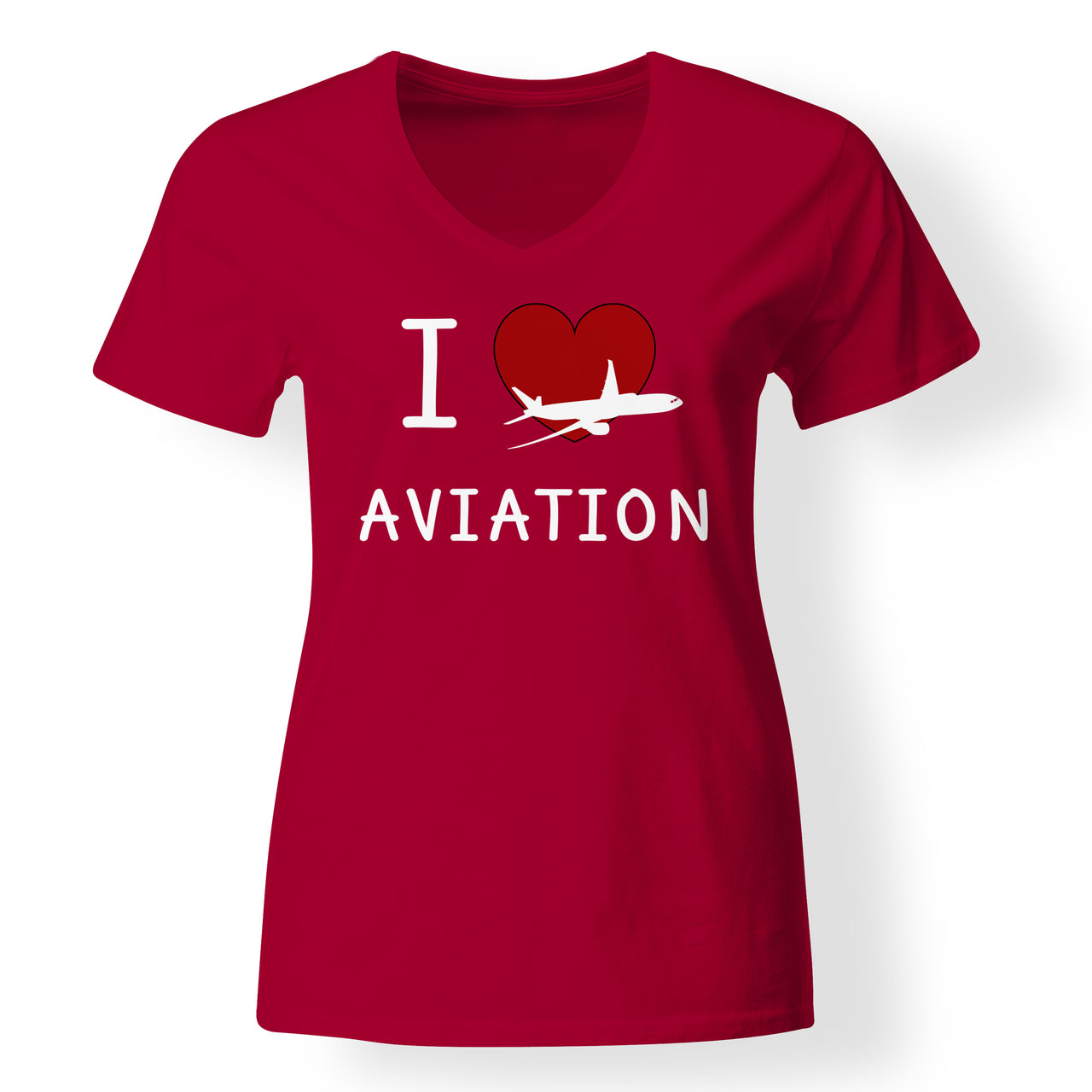 I Love Aviation Designed V-Neck T-Shirts