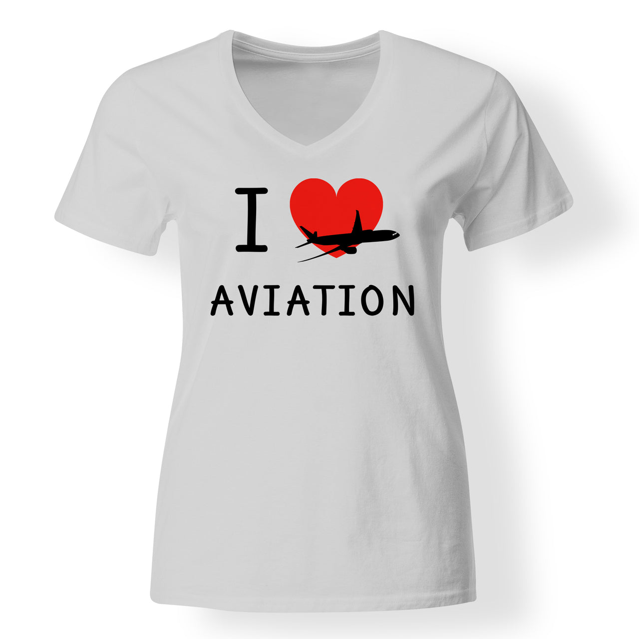 I Love Aviation Designed V-Neck T-Shirts