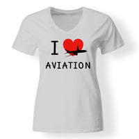 Thumbnail for I Love Aviation Designed V-Neck T-Shirts