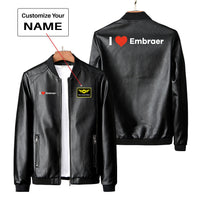 Thumbnail for I Love Embraer Designed PU Leather Jackets