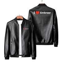 Thumbnail for I Love Embraer Designed PU Leather Jackets