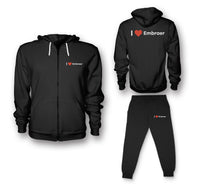 Thumbnail for I Love Embraer Designed Zipped Hoodies & Sweatpants Set