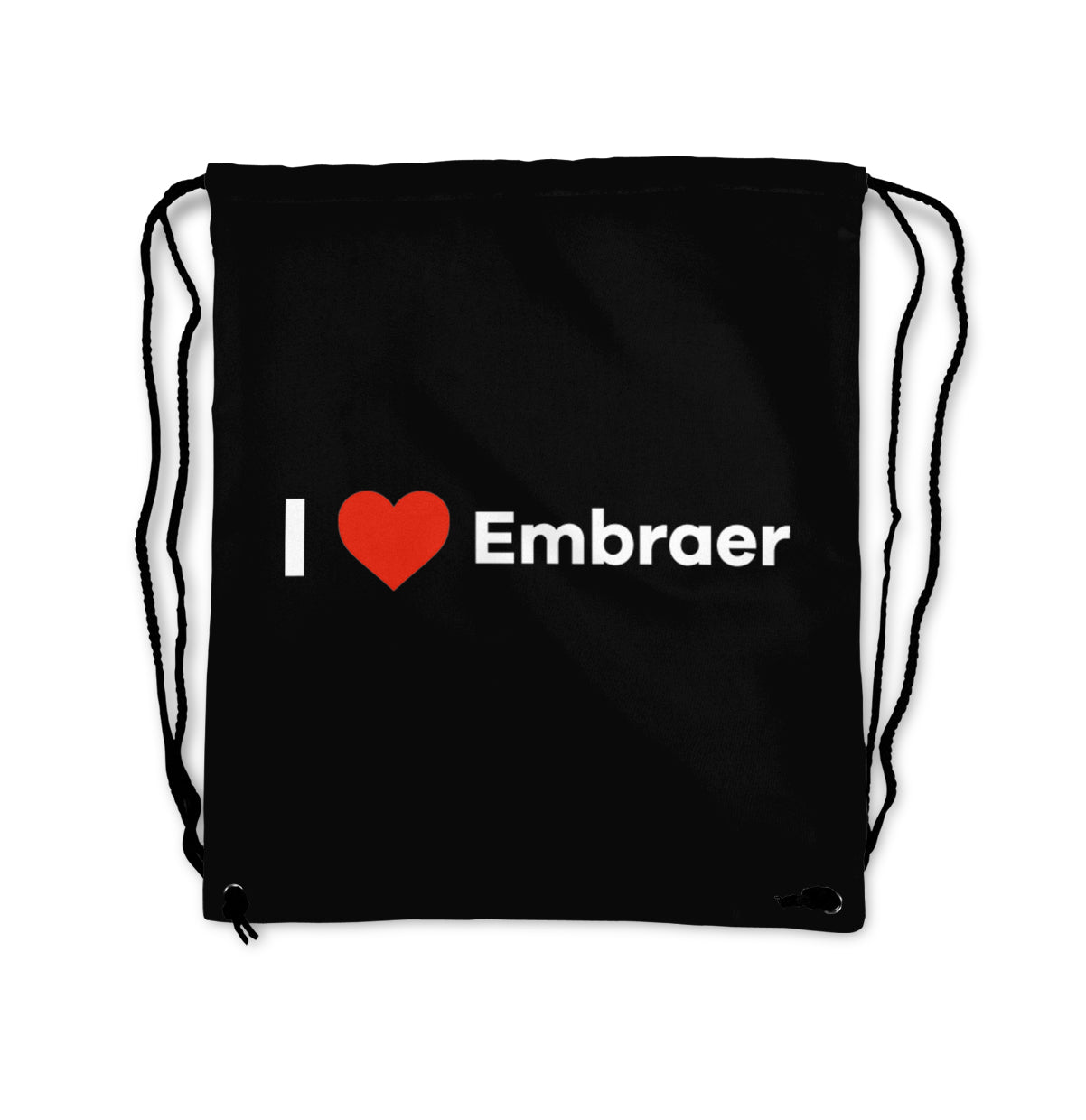 I Love Embraer Designed Drawstring Bags