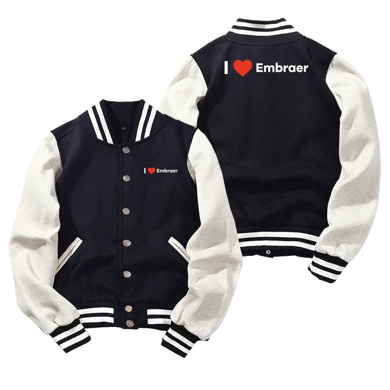 I Love Embraer Designed Baseball Style Jackets