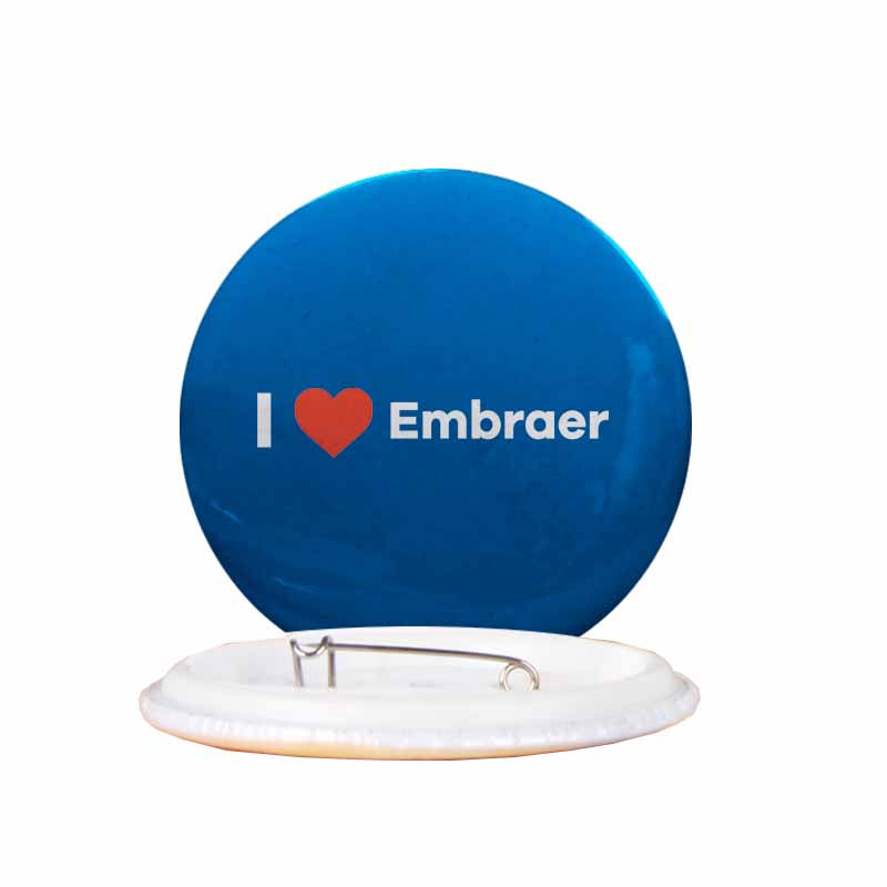 I Love Embraer Designed Pins