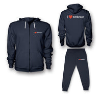 Thumbnail for I Love Embraer Designed Zipped Hoodies & Sweatpants Set
