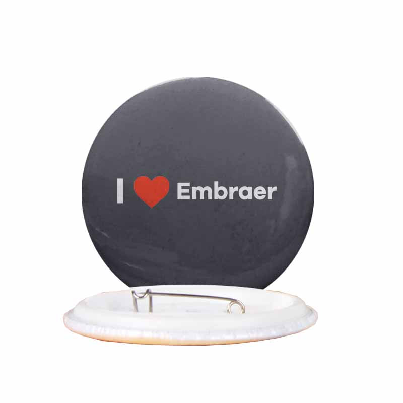 I Love Embraer Designed Pins
