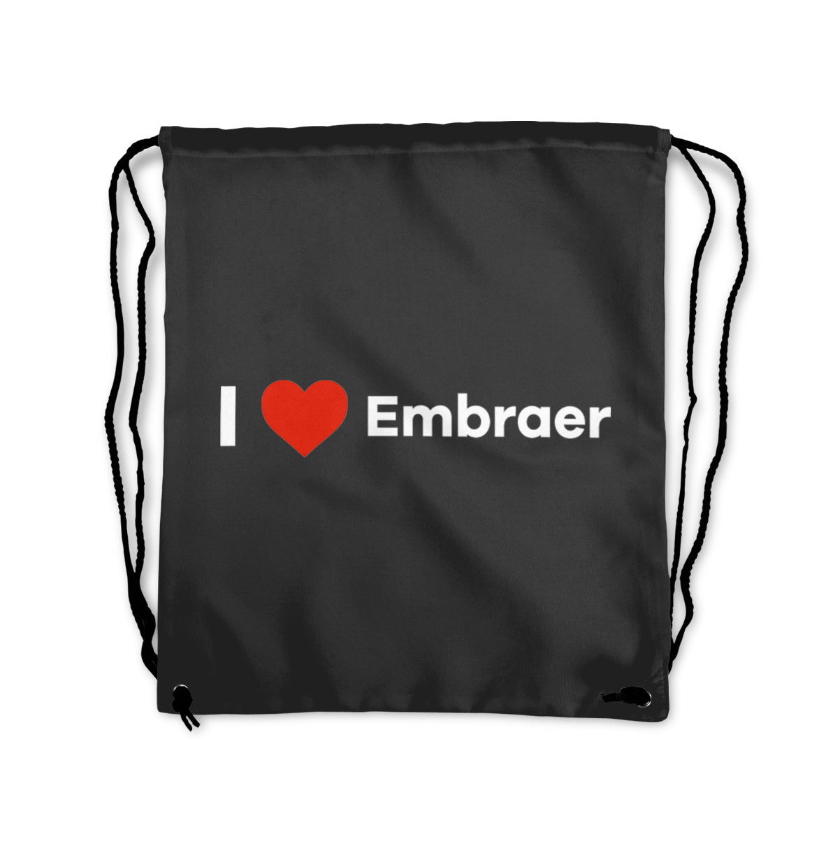 I Love Embraer Designed Drawstring Bags