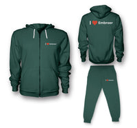 Thumbnail for I Love Embraer Designed Zipped Hoodies & Sweatpants Set