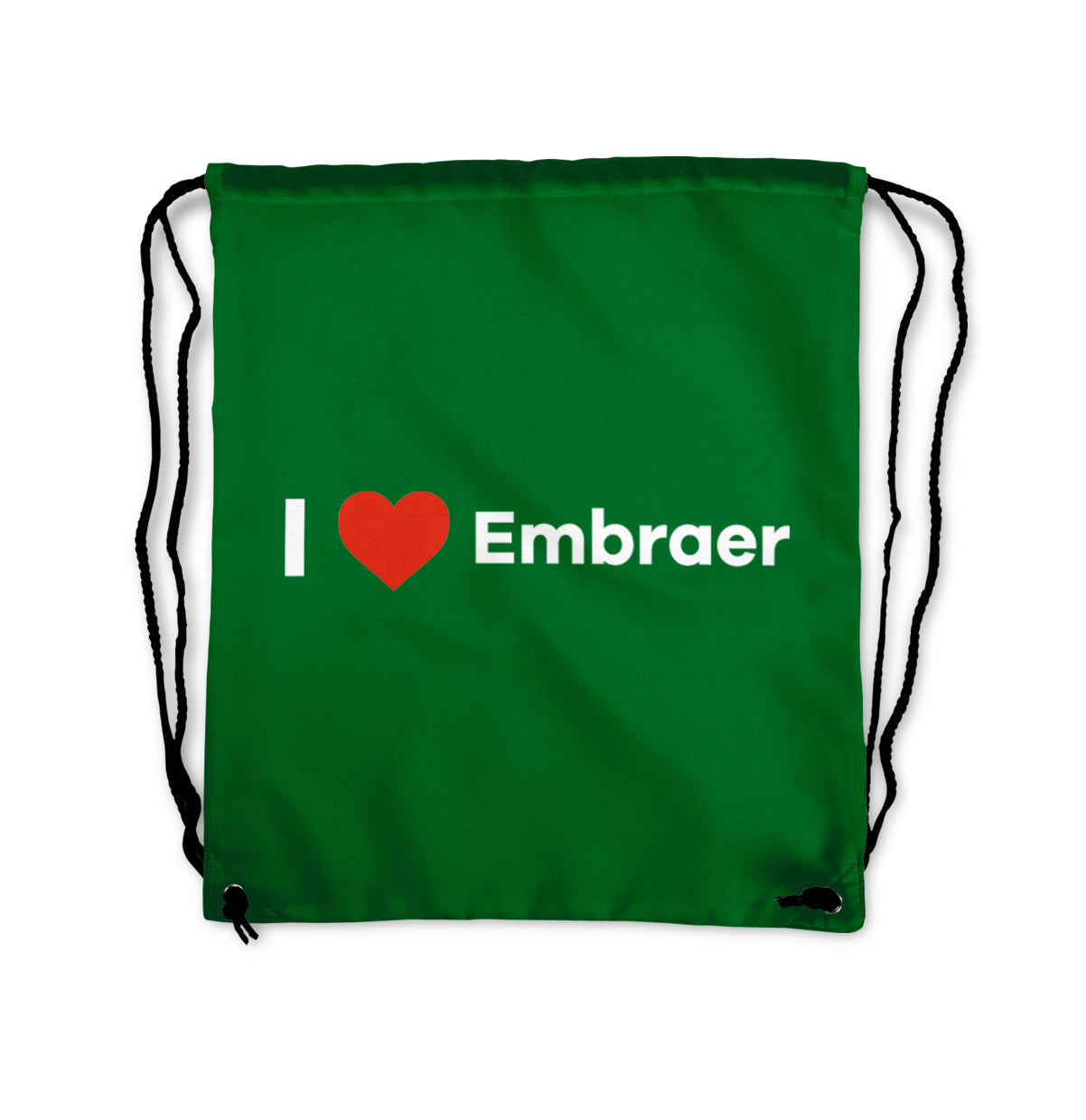 I Love Embraer Designed Drawstring Bags