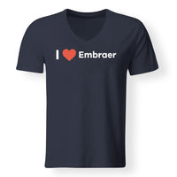Thumbnail for I Love Embraer Designed V-Neck T-Shirts