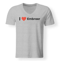 Thumbnail for I Love Embraer Designed V-Neck T-Shirts