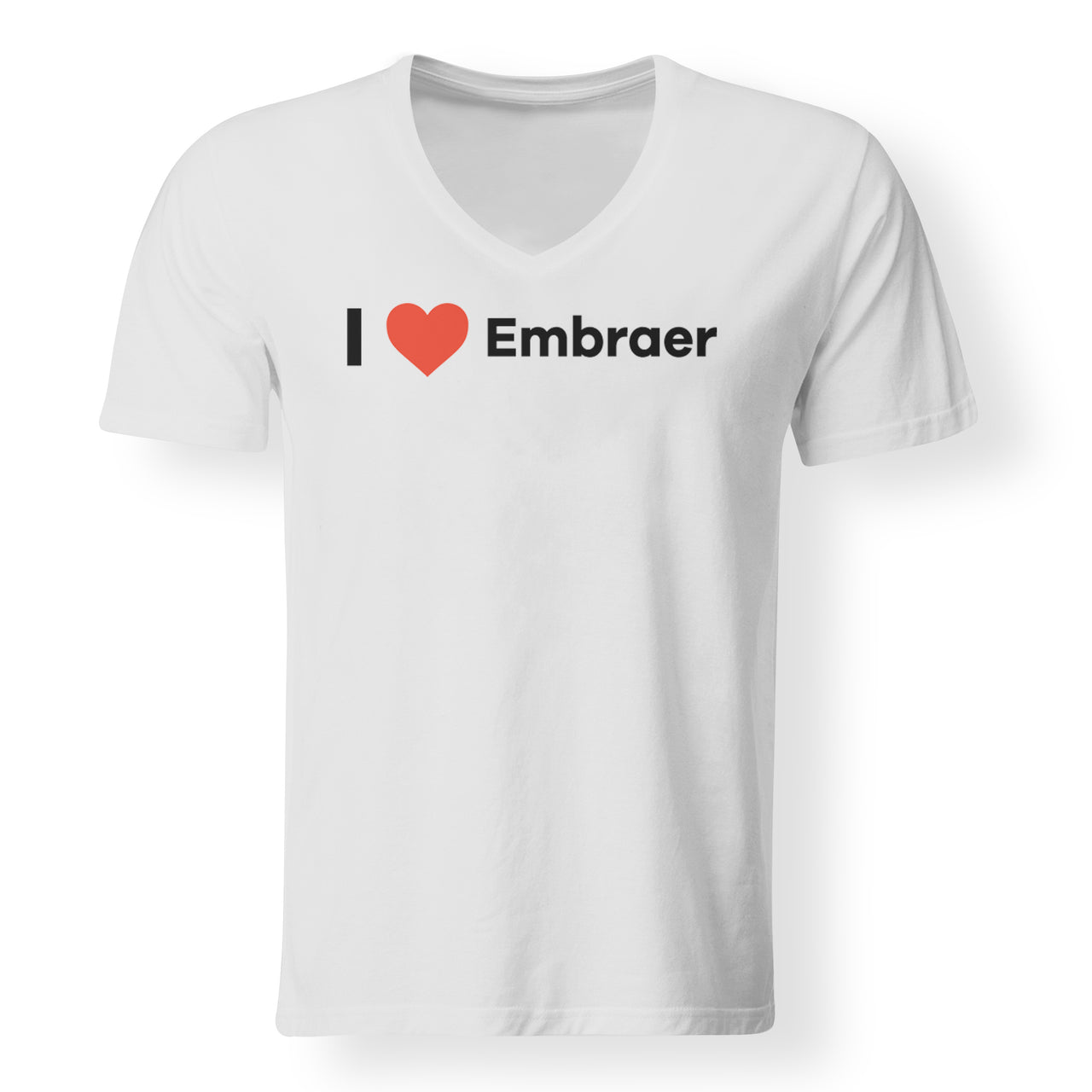 I Love Embraer Designed V-Neck T-Shirts