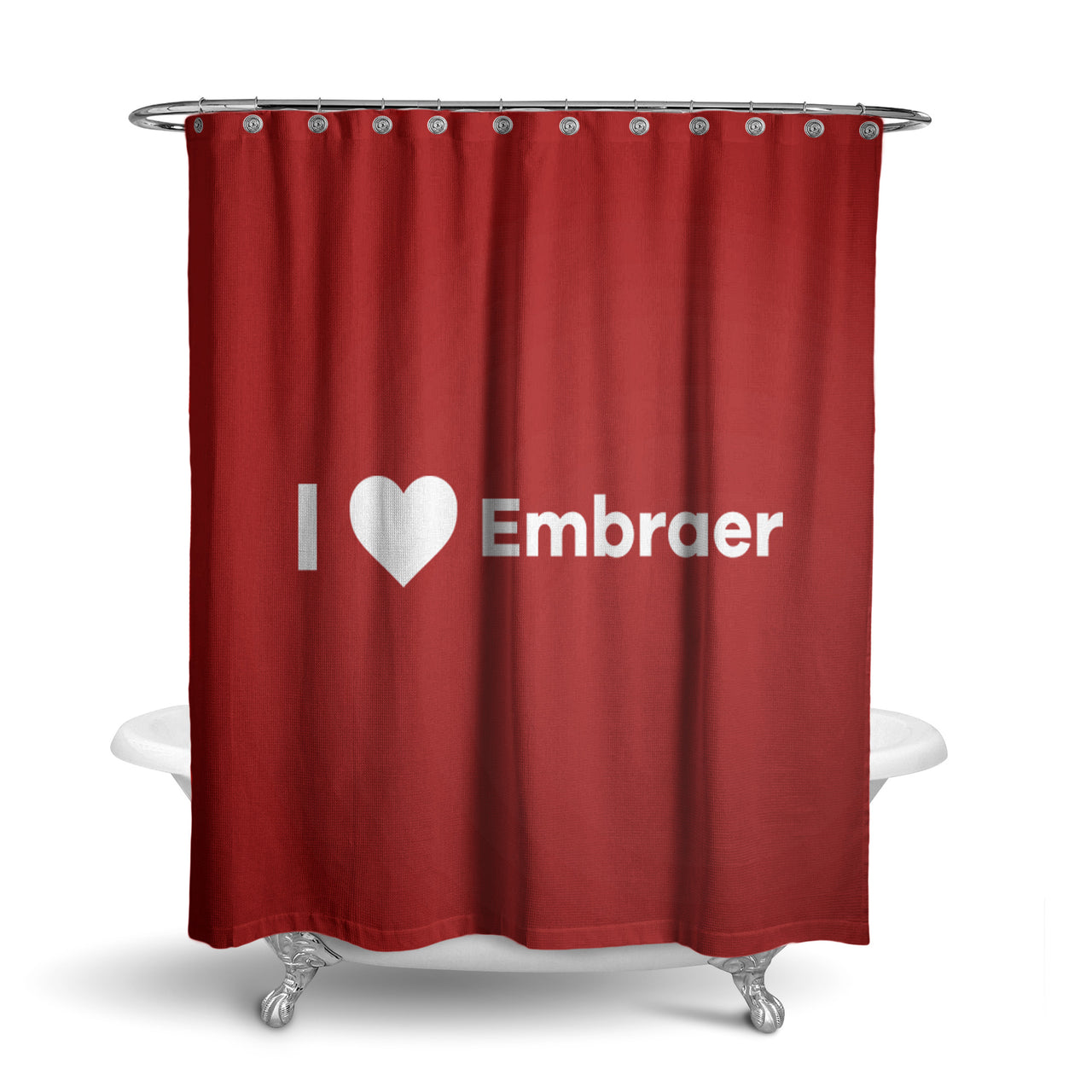I Love Embraer Designed Shower Curtains