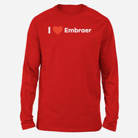 Thumbnail for I Love Embraer Designed Long-Sleeve T-Shirts