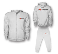 Thumbnail for I Love Embraer Designed Zipped Hoodies & Sweatpants Set