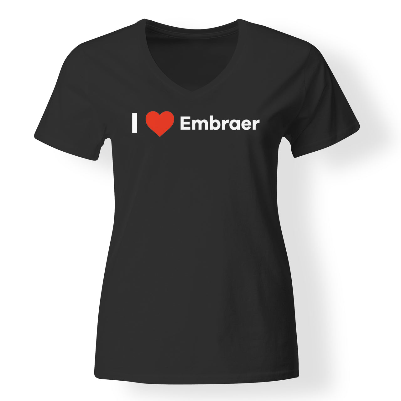 I Love Embraer Designed V-Neck T-Shirts