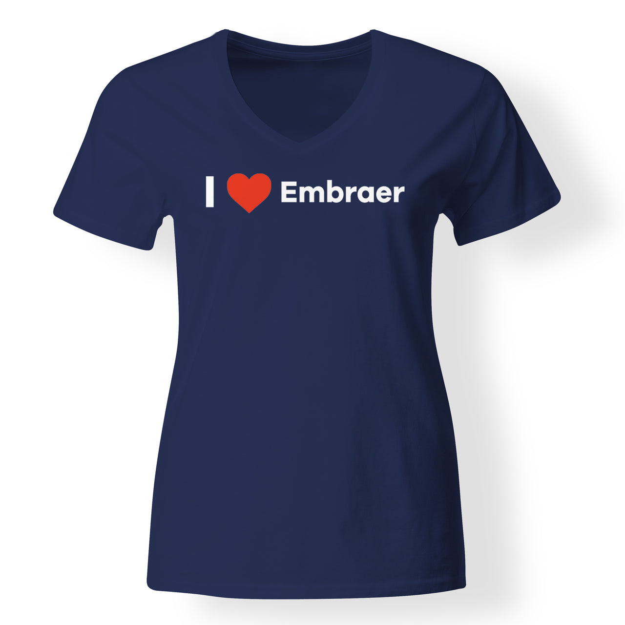 I Love Embraer Designed V-Neck T-Shirts