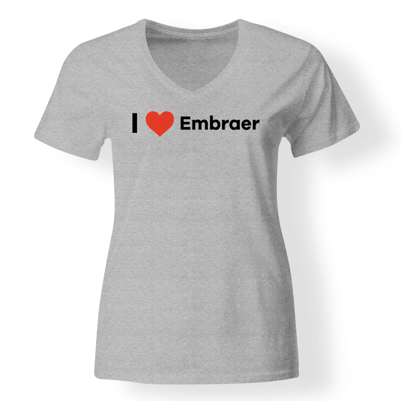 I Love Embraer Designed V-Neck T-Shirts