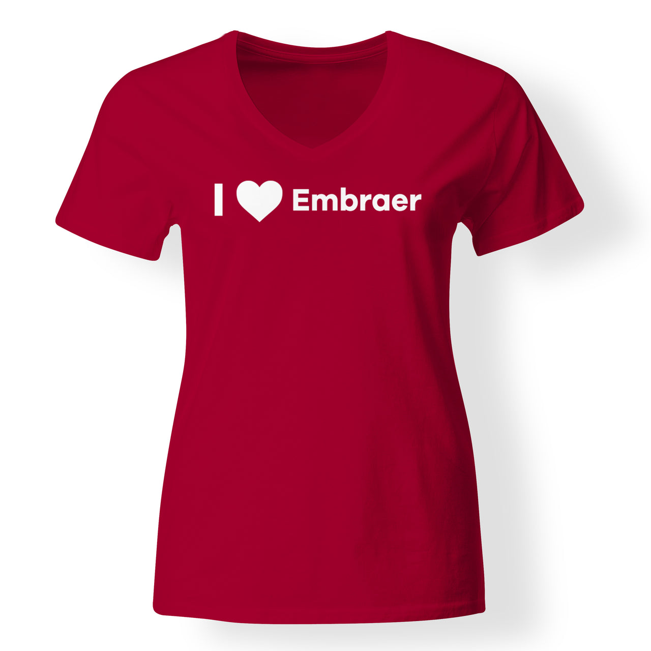 I Love Embraer Designed V-Neck T-Shirts