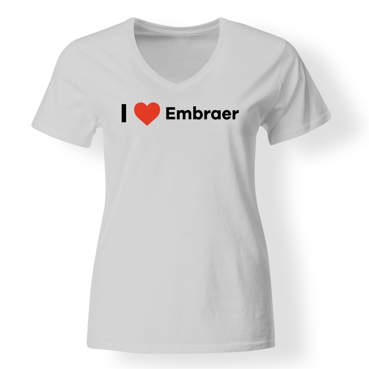 I Love Embraer Designed V-Neck T-Shirts