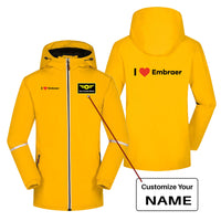 Thumbnail for I Love Embraer Designed Rain Coats & Jackets