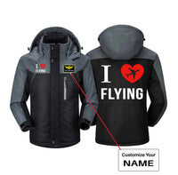 Thumbnail for I Love Flying Designed Thick Winter Jackets