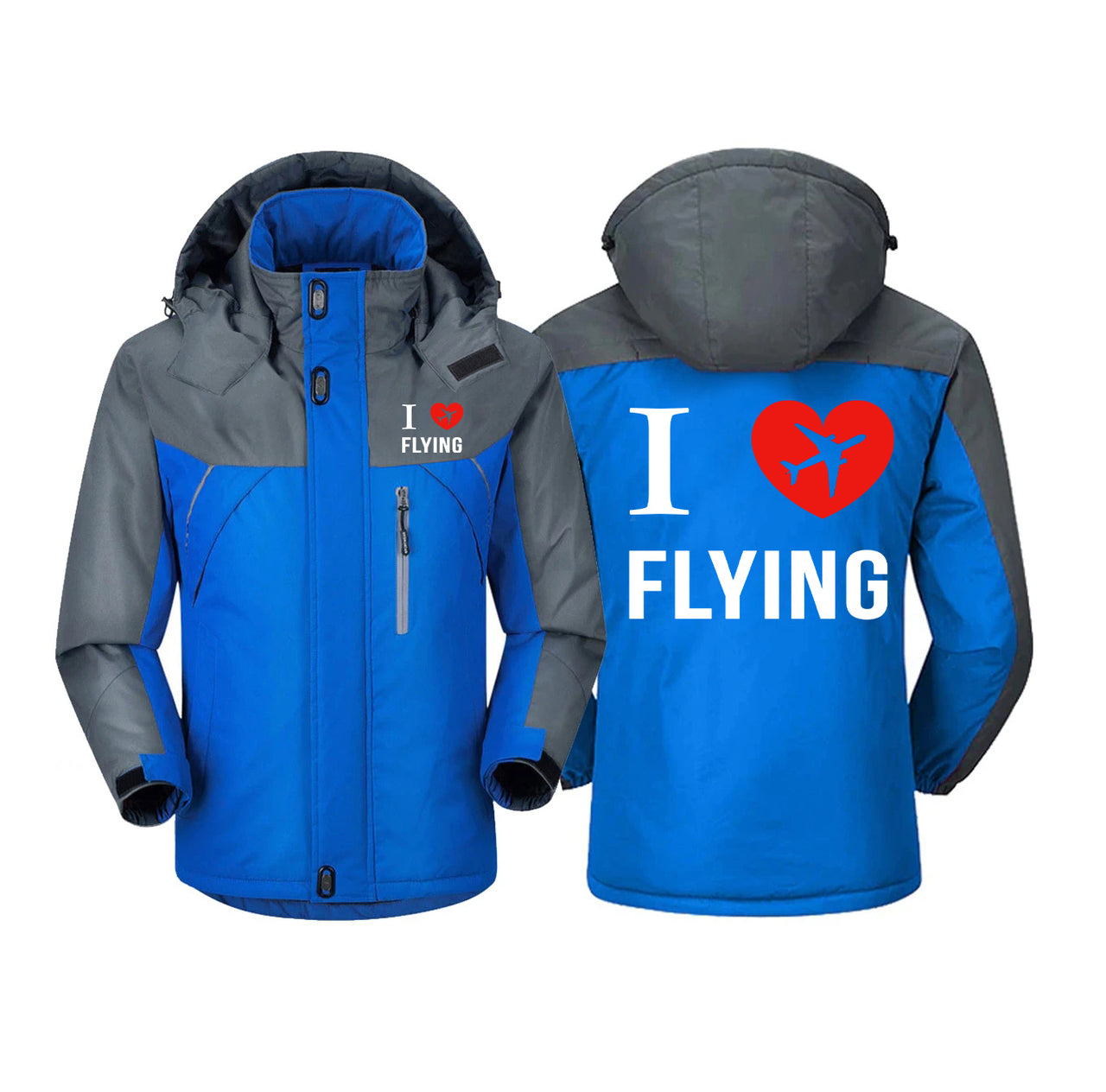 I Love Flying Designed Thick Winter Jackets
