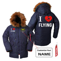 Thumbnail for I Love Flying Designed Parka Bomber Jackets