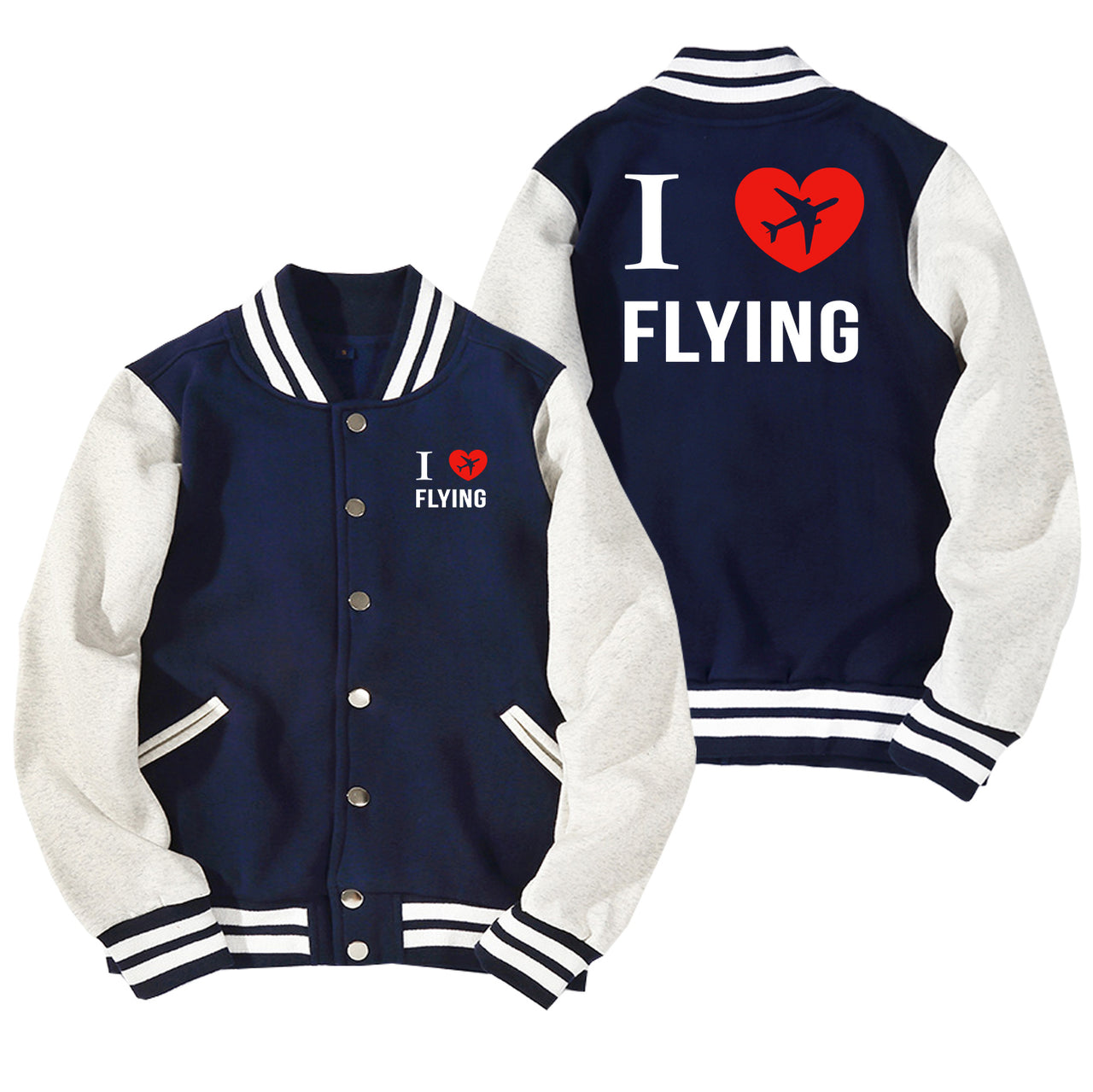 I Love Flying Designed Baseball Style Jackets