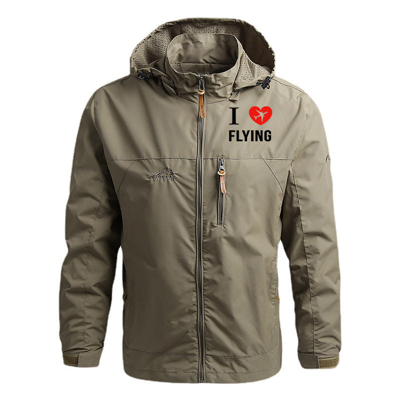I Love Flying Designed Thin Stylish Jackets