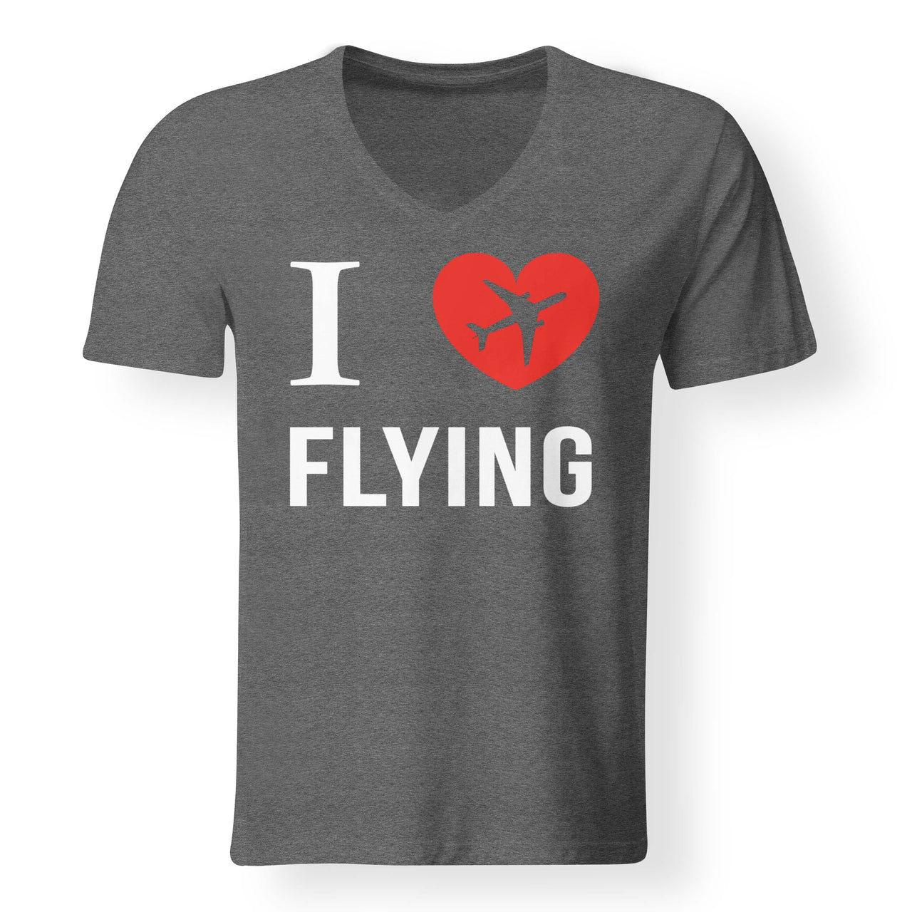 I Love Flying Designed V-Neck T-Shirts