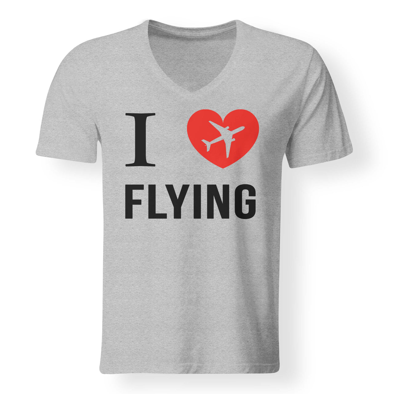 I Love Flying Designed V-Neck T-Shirts