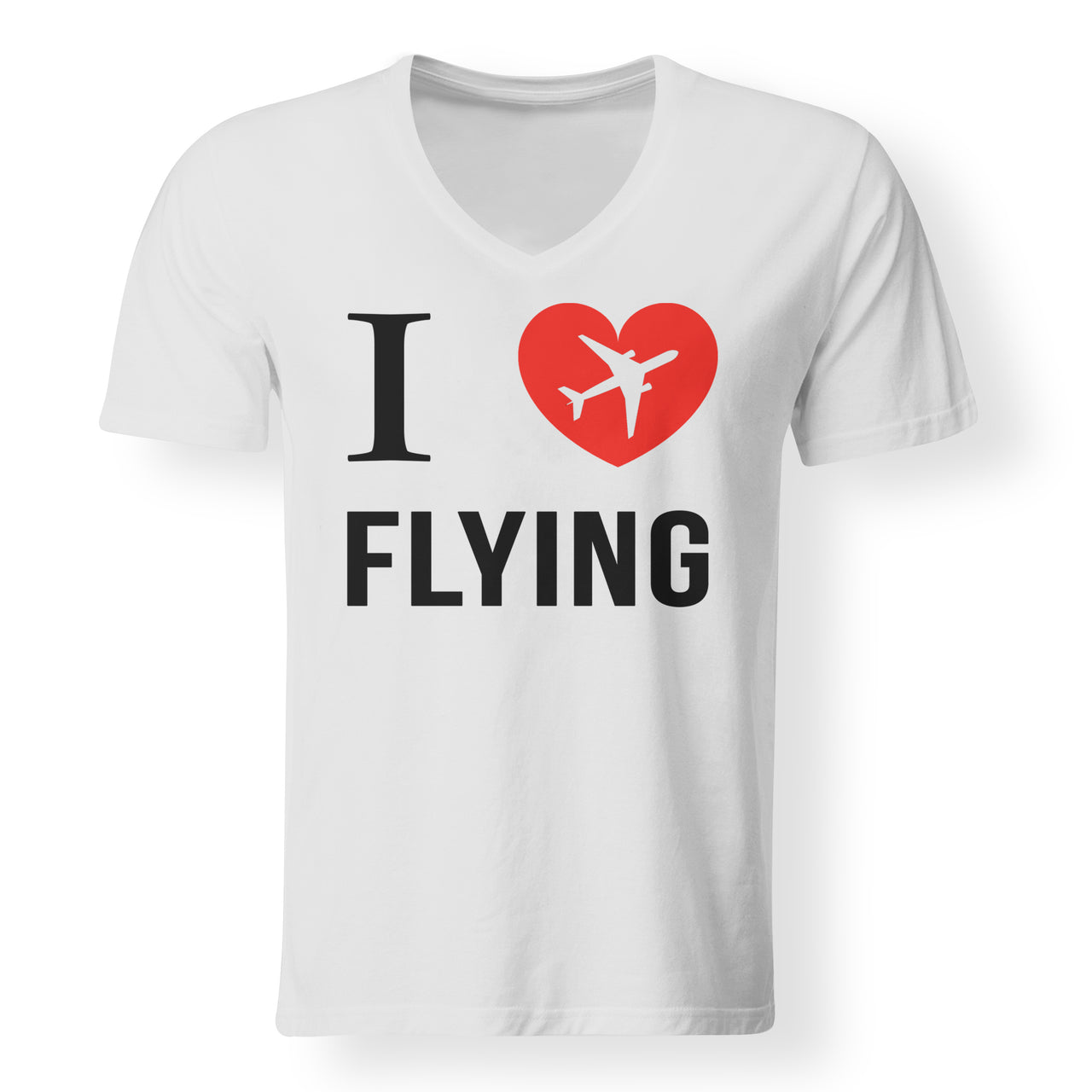 I Love Flying Designed V-Neck T-Shirts