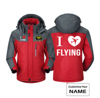 Thumbnail for I Love Flying Designed Thick Winter Jackets