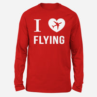 Thumbnail for I Love Flying Designed Long-Sleeve T-Shirts