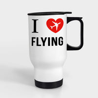 Thumbnail for I Love Flying Designed Travel Mugs (With Holder)