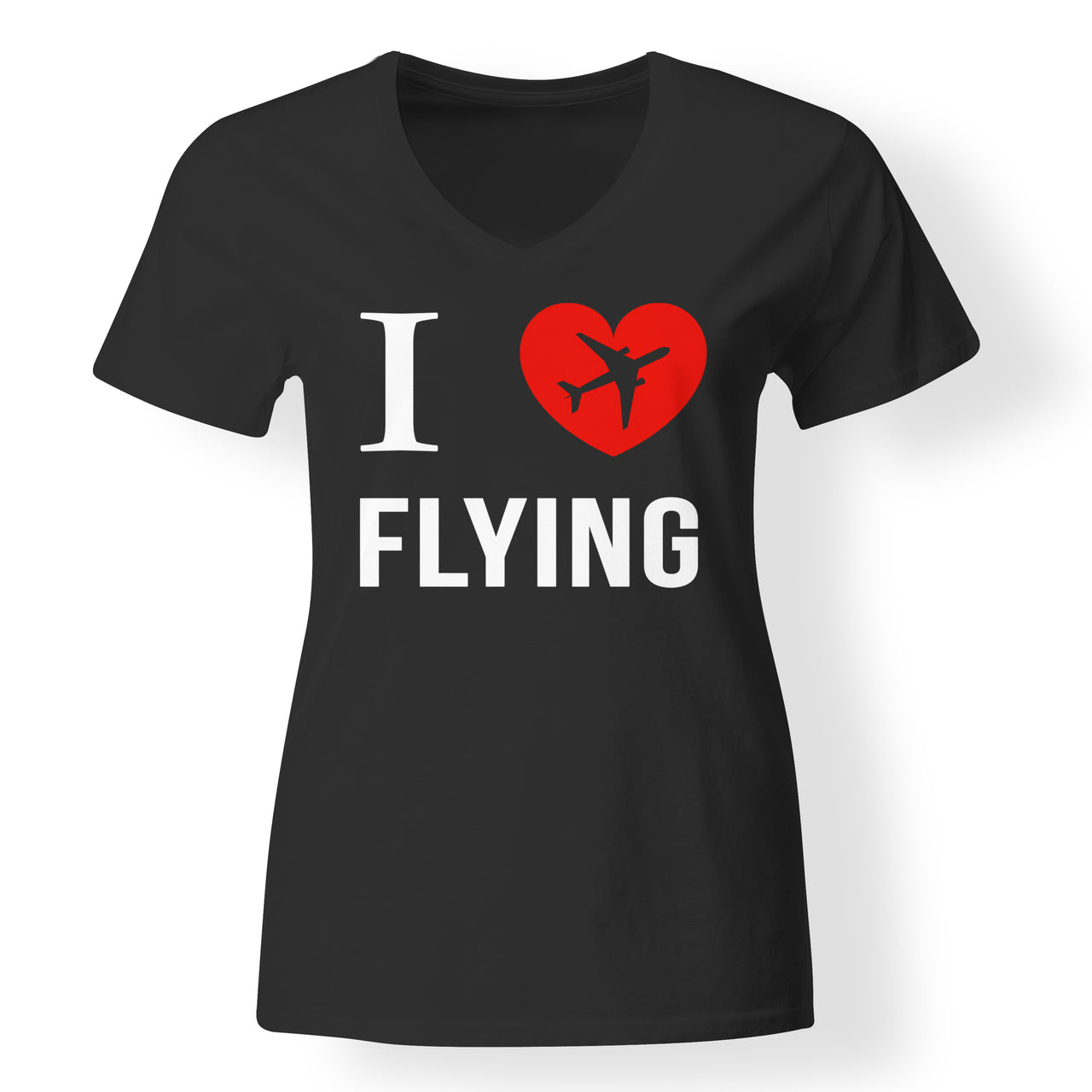 I Love Flying Designed V-Neck T-Shirts